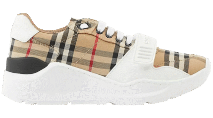 Burberry Wmns Check and Leather Sneakers 'Archive Beige'