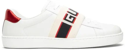 Gucci Stripe Leather Sneaker 'White Red Black'